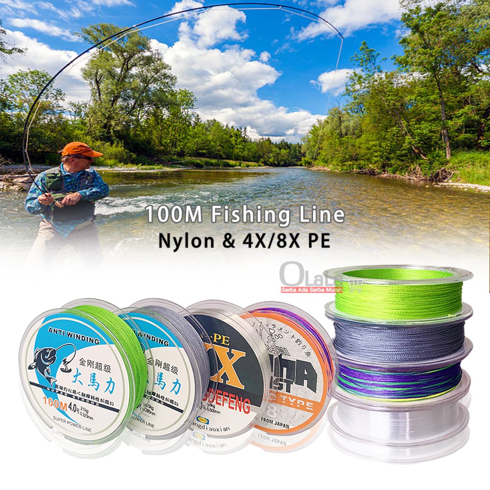 100M Fishing Line Super Strong Power PE/Nylon Line POW-3551/3552/3553/3554