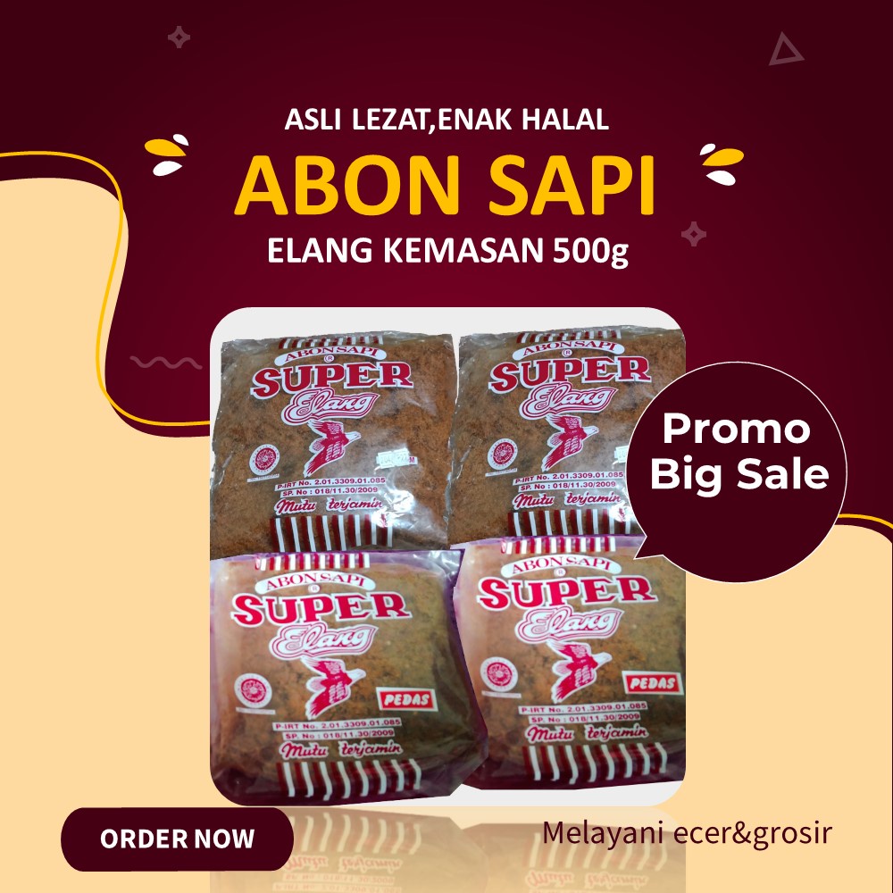 

Abon Sapi Asli Boyolali Super Halal cap Elang Kemasan 500 gram Oleh oleh khas Jawa Tengah