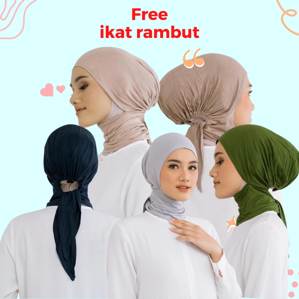 Jual Dalaman Ciput Ninja Ikat Anti Pusing Inner Hijab Kaos Anti Budeg Premium Ciput Premium