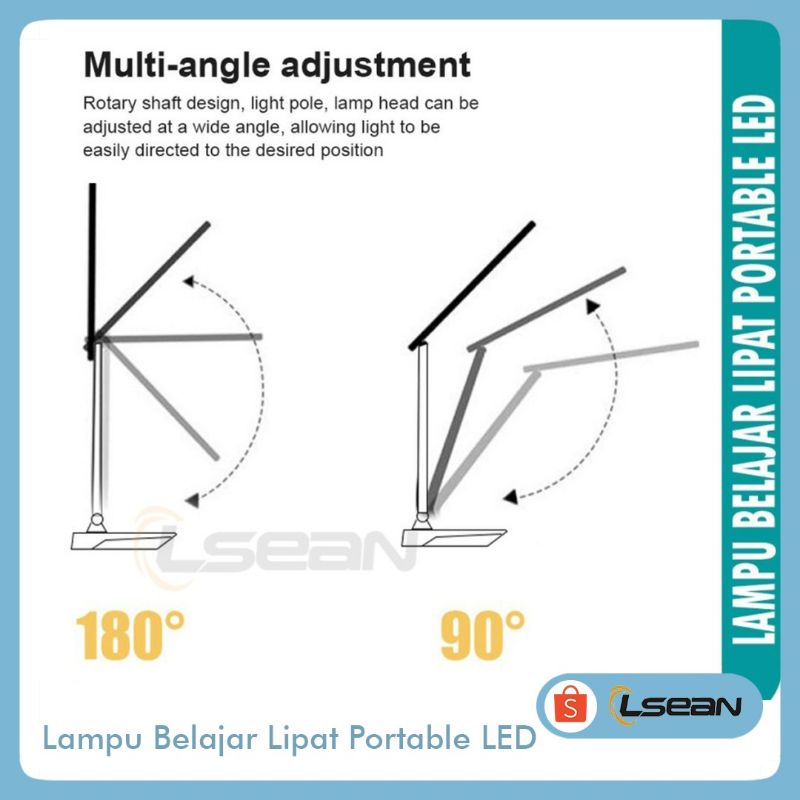 Lampu Belajar lipat |DeskripsiLampu Belajar 3 Warna