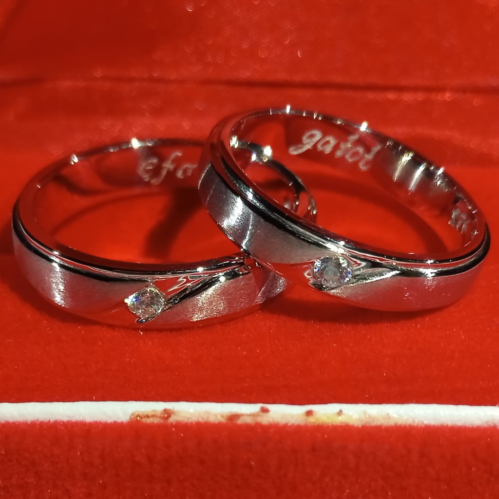 Gratis Ukir Nama Garansi Silver Asli Bisa Pesan Model Cincin Couple Perak Kawin Nikah Tunangan Id165