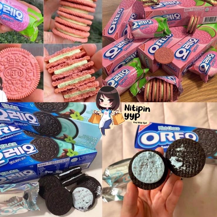 

【⚡TAR】 [LIMITED SPRING] Korean OREO Sandwich Cookies PINK GREENTEA SAKURA MATCHA / CHOCO MINT — Oreo Korea Best Seller!