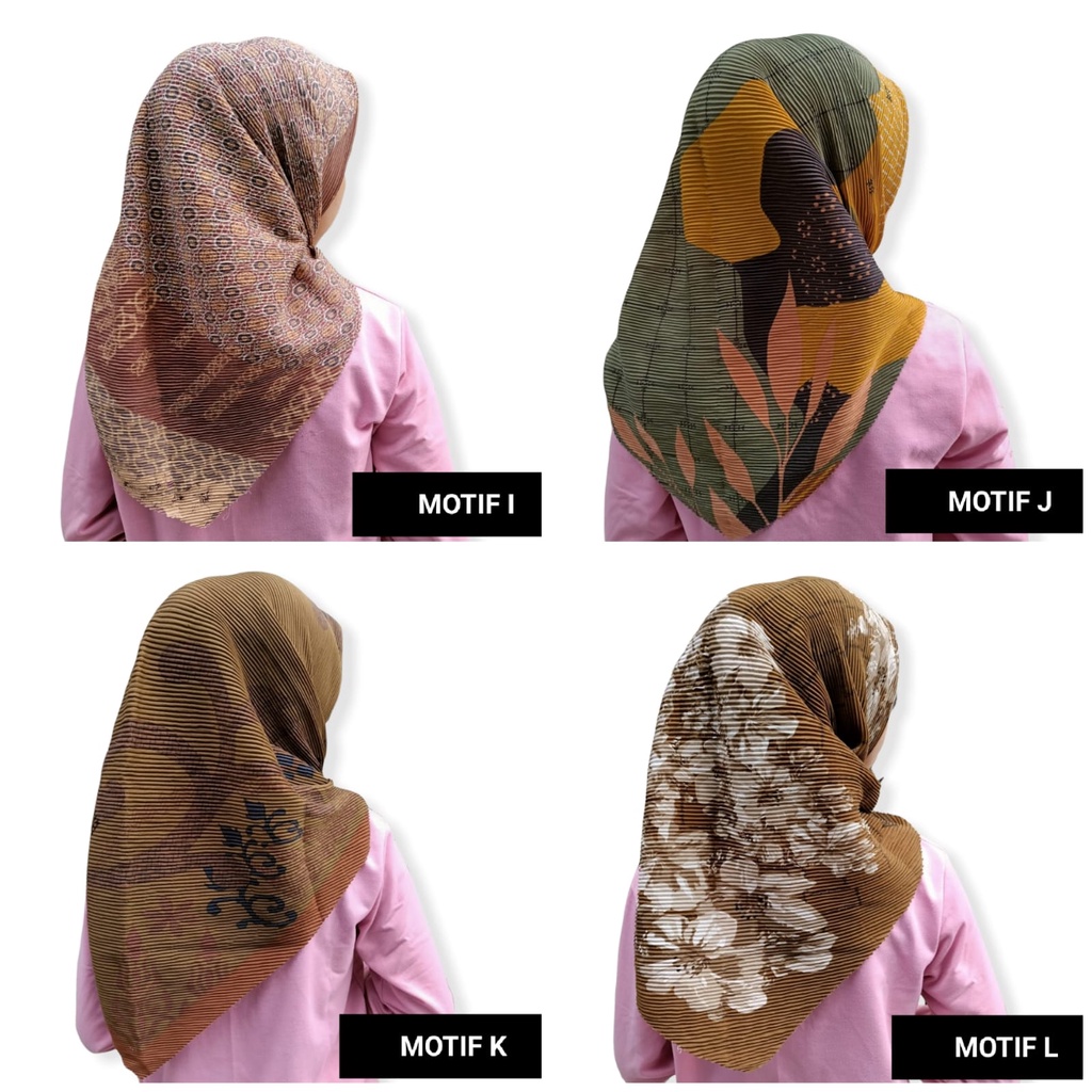 Segiempat Plisket Motif Voal Premium Jilbab Segi Empat