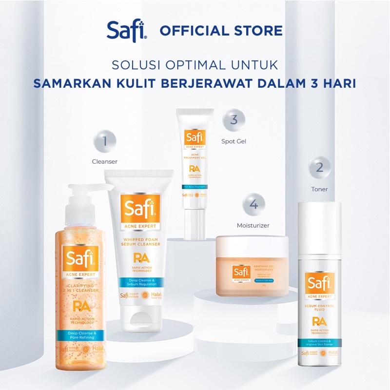 SAFI Acne Expert Series Indonesia / Cleanser Toner Essence Serum Cream Sunscreen Shampoo Hair Eye