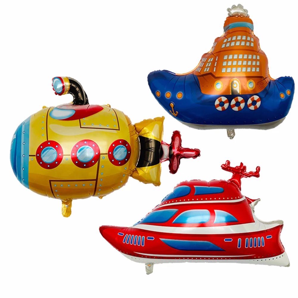 Needway  Children Aluminum Foil Balloon Mini Transportations Inflatable Toys Car Balloon Toy Kid Gifts Astronaut Birthday Party Decoration Submarine Cartoon Tank UFO Airplane