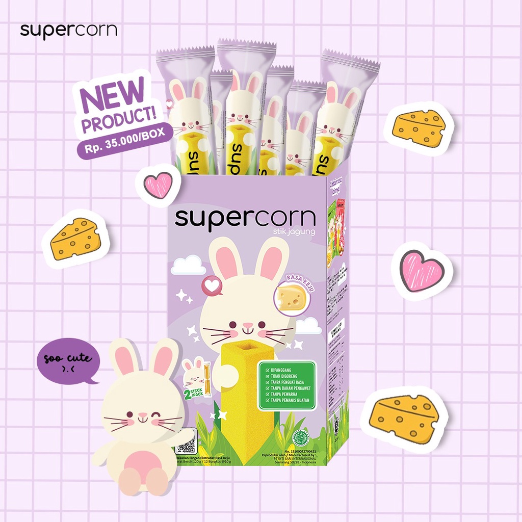 Supercorn Corn Stick - Camilan Stik Jagung 120gr (isi 12pcs)