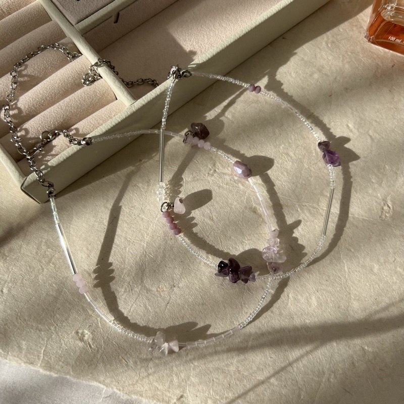 BEADED NECKLACE (PURPLE SERIES)