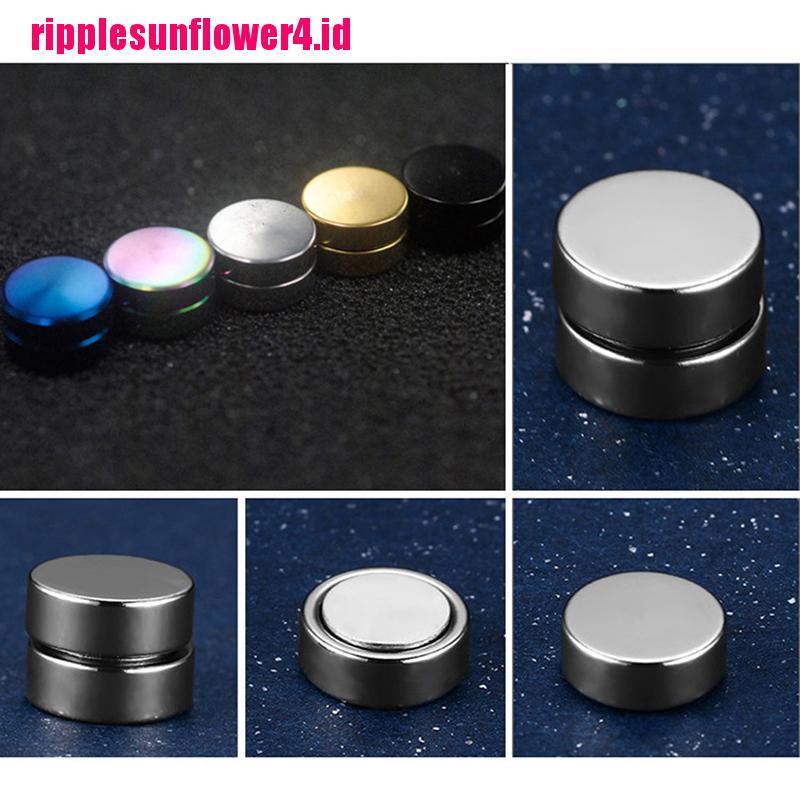 3pcs / set Anting Tusuk Magnetik Tanpa Tindik Ukuran 6 / 8 / 10mm Gaya Punk Untuk Pria