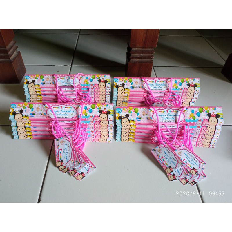 Pakai THANKS CARD - Label Tas label Jajan Ultah Murah - Tas Plastik Ulang Tahun Custom-2