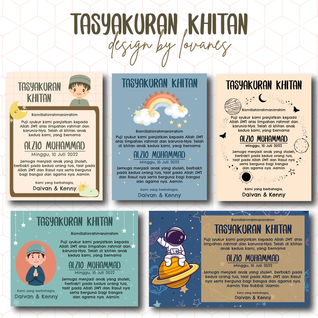 

Stiker / Kartu Label Syukuran Khitanan - Tasyakur Walimatul Khitan (PART 2)