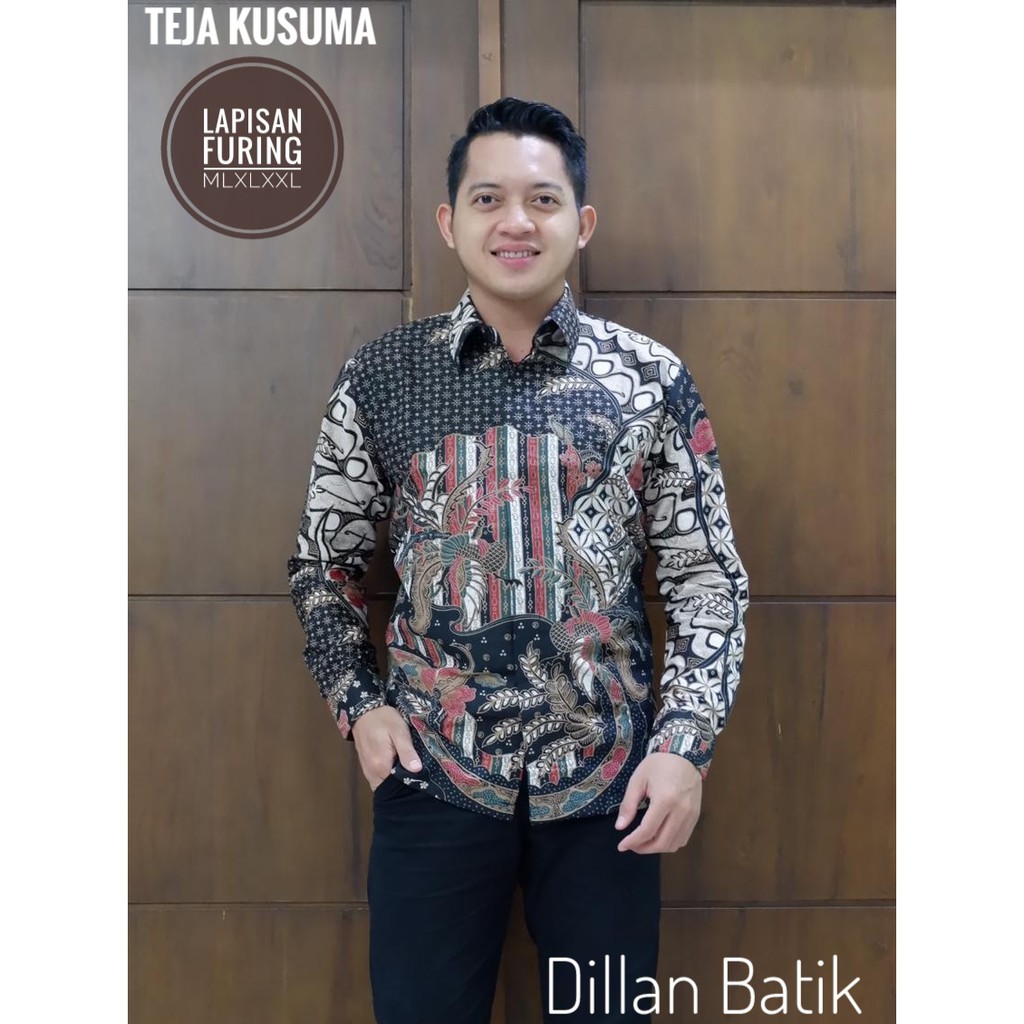 TEJA KUSUMA DILLAN KEMEJA BAJU BATIK PRIA SOLO LENGAN PANJANG PENDEK LAPIS FURING ATASAN BATIK PREMIUM MODERN KATUN HALUS JAYA YUDA KAWUNG AGENG KAWUNG GURDO KAWUNG KUKILO KERIS PUSOKO KUKILO KEMBAR KURUSETRA MAHKOTA BIRU NAGA PUSPA NAKULA MADRA NARENDRA