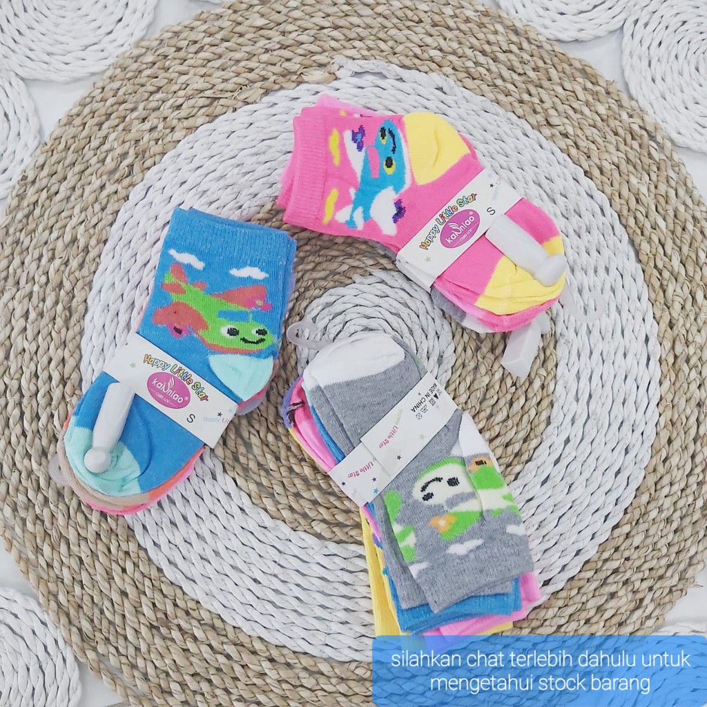 KARAKTTER IMUT KAOS KAKI ANAK LUCU MOTIF 1 - 4 BULAN BAYI FASHION