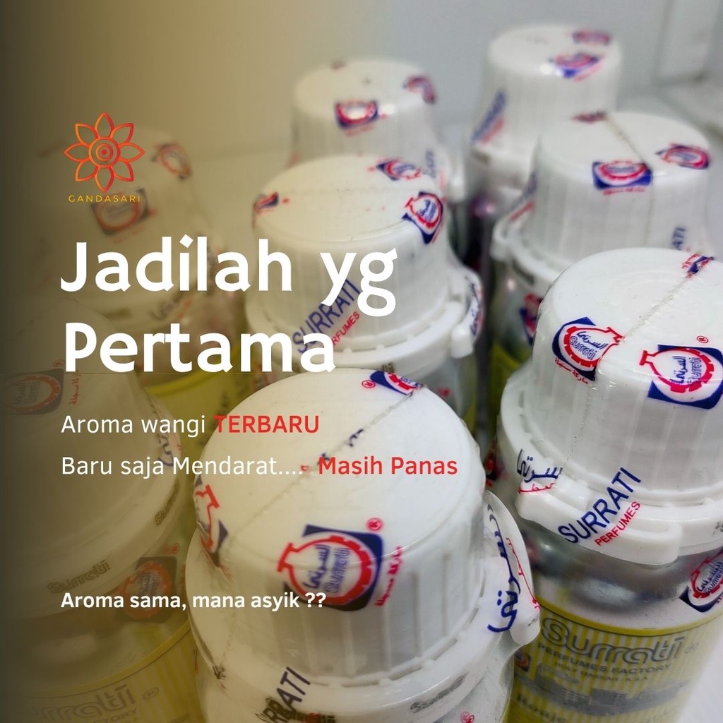 TESTER Bibit Parfum SURRATI original IMPORT arab saudi murni non alkohol minyak wangi terbaik
