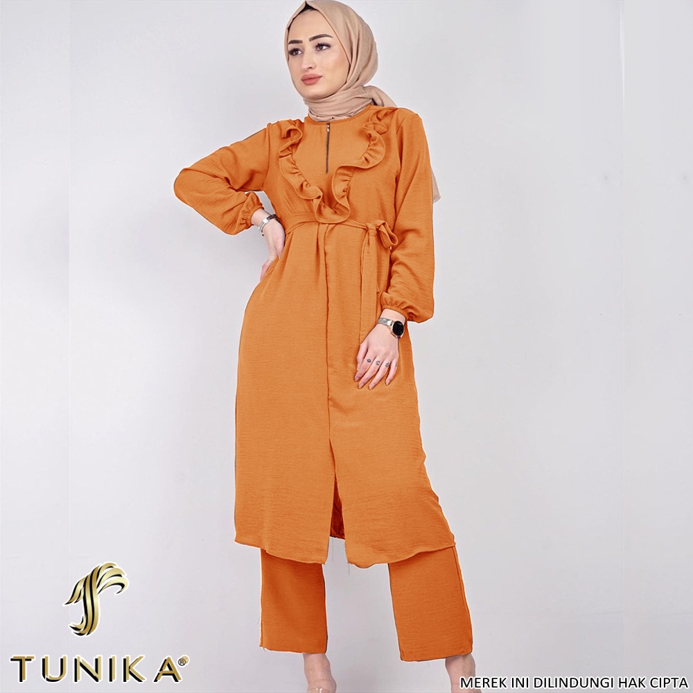Baju Setelan Wanita Kekinian - One set Wanita - Setelan Tunik - Set Rinosa dan Set Rinsa - Lexoir-Set RInosa Bata
