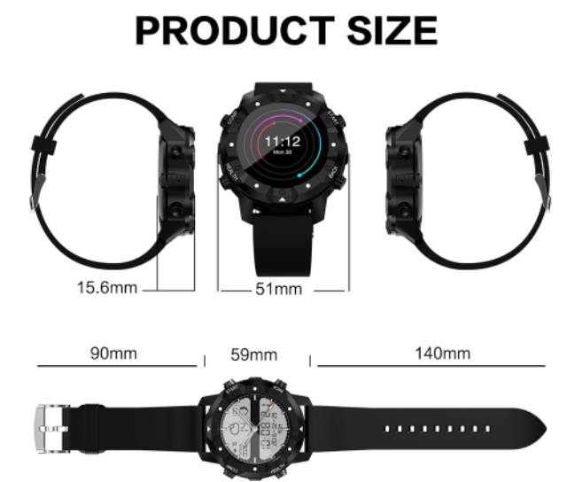 F3 Smartwatch Phone 16GB Android Quadcore IP67 Waterproof Removable Strap GPS Heart Rate 3G