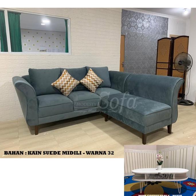

SOFA RUANG TAMU MODESTY L SOANG STANDART + MEJA COFFEE TABLE FVF152CX2