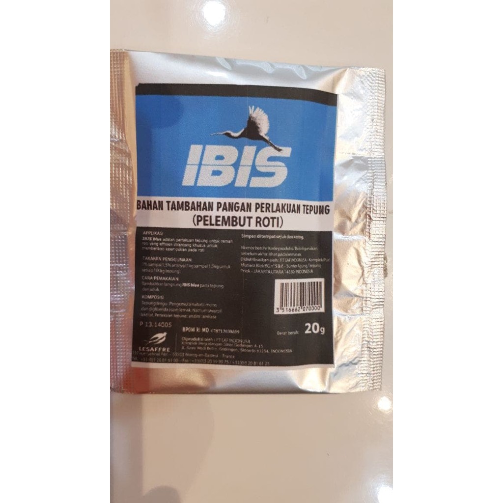 IBIS BLUE Pelembut Roti Sachet 20gr Softener Adonan Roti