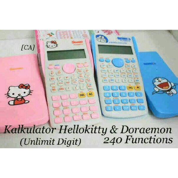 

Kalkulator Scientific Fisika Doraemon dan Calculator Hello Kitty Warna Termurah.