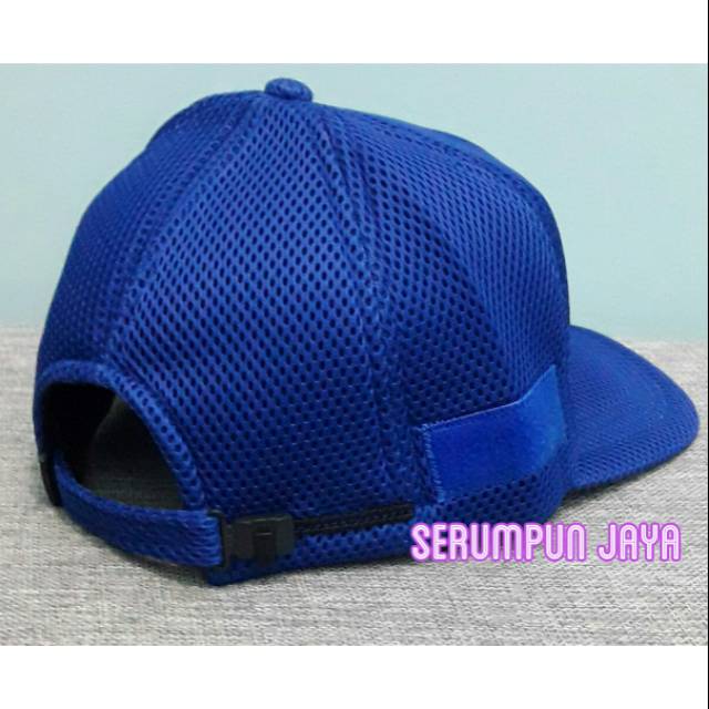 TOPI TURN BACK CRIME - TOPI TBC JARING VELCRO BIRU + PATCH