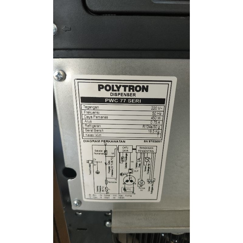 Dispenser galon bawah Polytron PWC 776