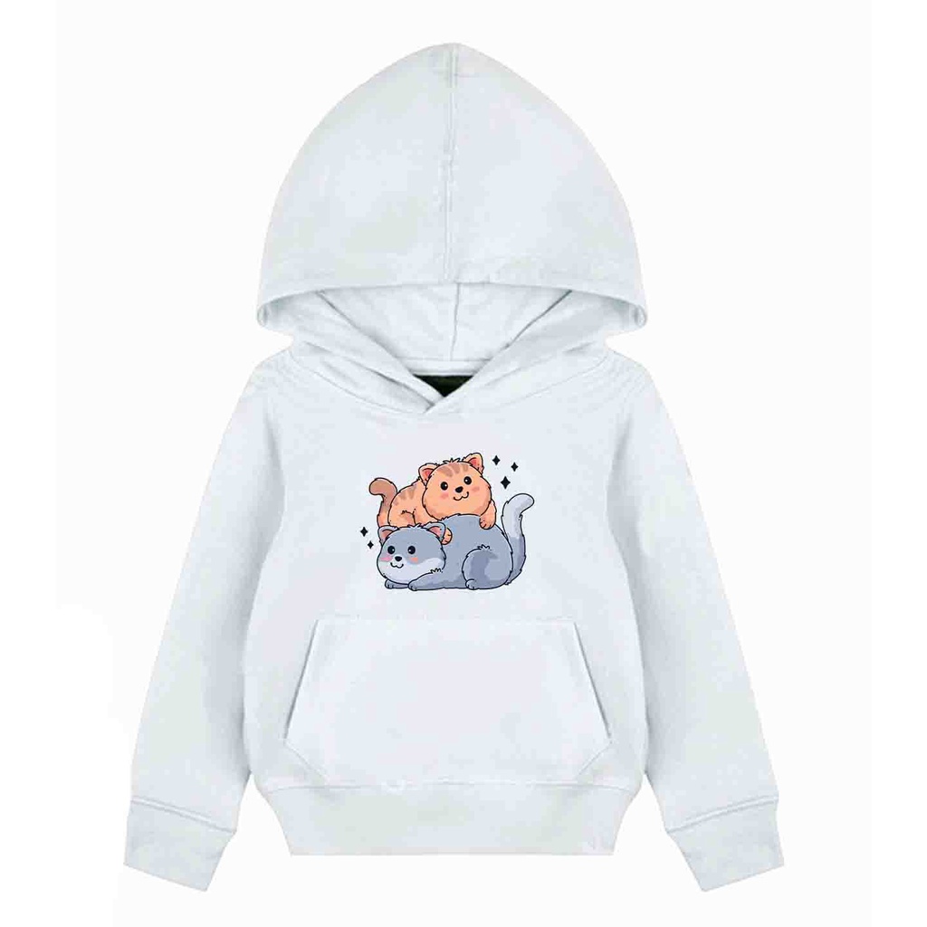 Hoodie Anak Lovers Cat Sweater Pakaian Fleece M - XL