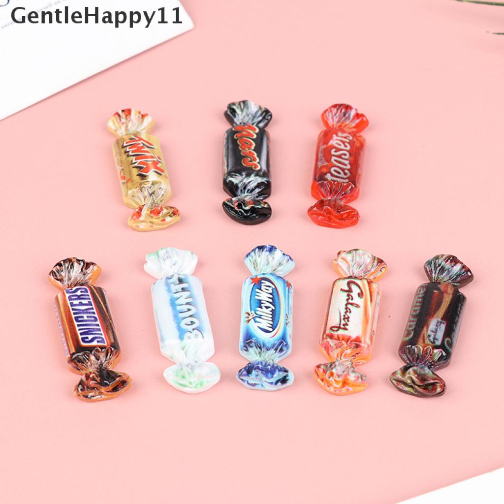 Gentlehappy 8pcs / lot Mainan Miniatur Makanan Manis Skala 1: 12 Untuk Aksesoris Rumah Boneka