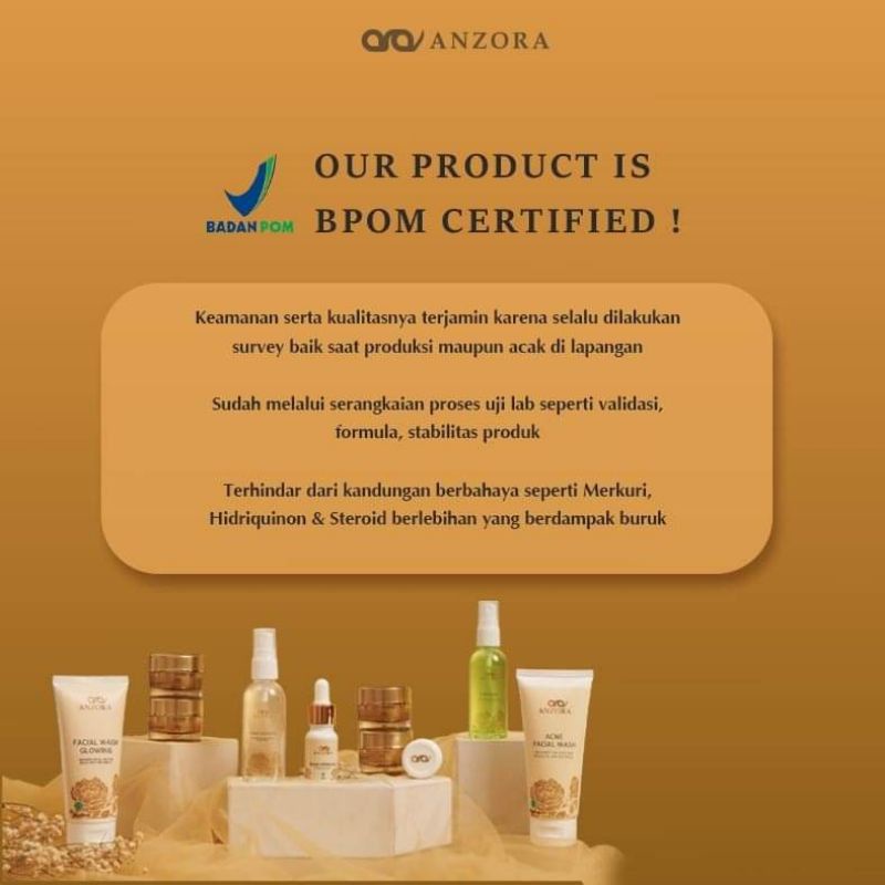 ANZORA GLOW SERIES PAKET CREM PENCERAH GLOWING SKINCARE KULIT ANTI KUSAM FLEK KERING