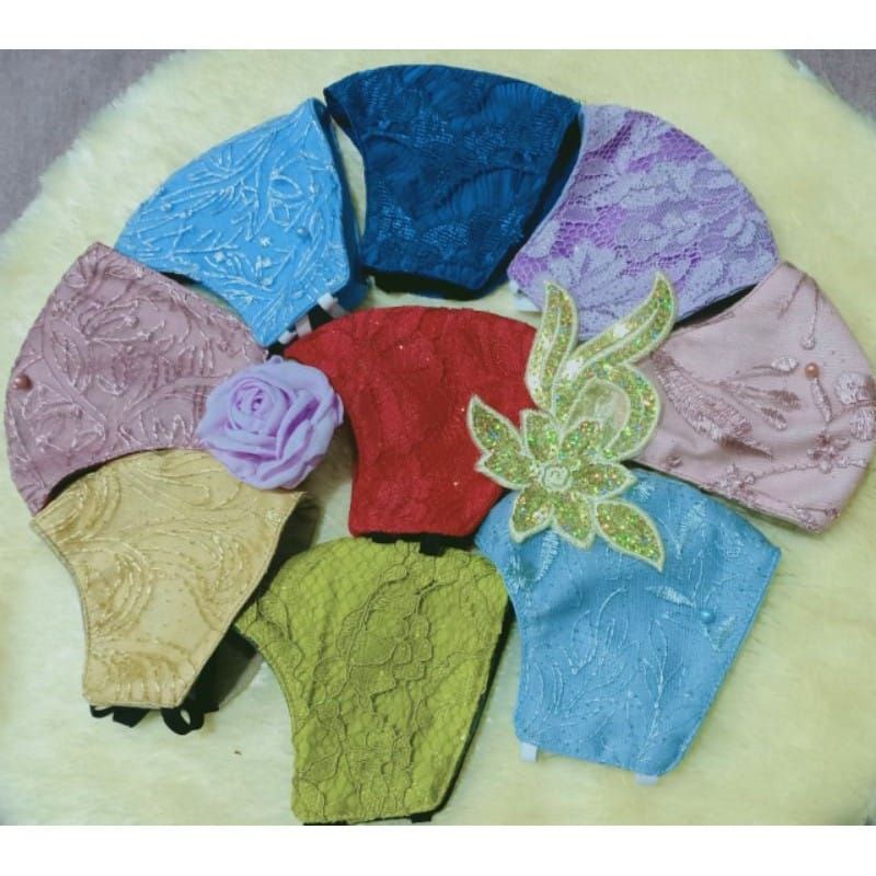 Super Murah Masker Brokat Duckbill 3 Ply Nyaman Aneka Motif dan Warna