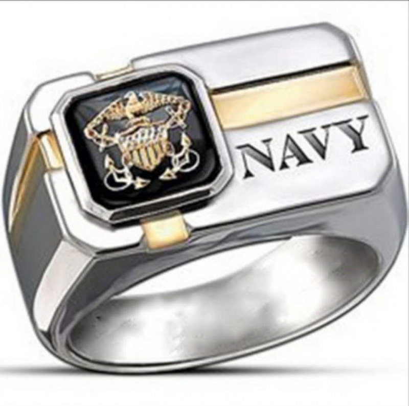 Fashion Stainless Steel Crab Eagle Totem Navy Ring Jewelry Accessories