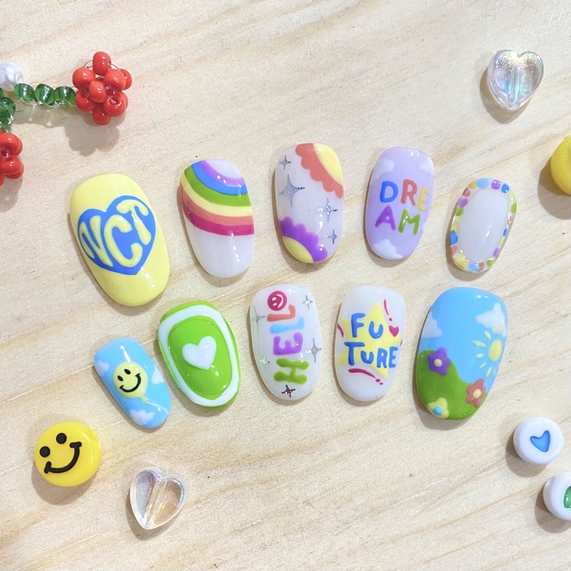 NCT DREAM hello future custom fake nails press on kuku palsu