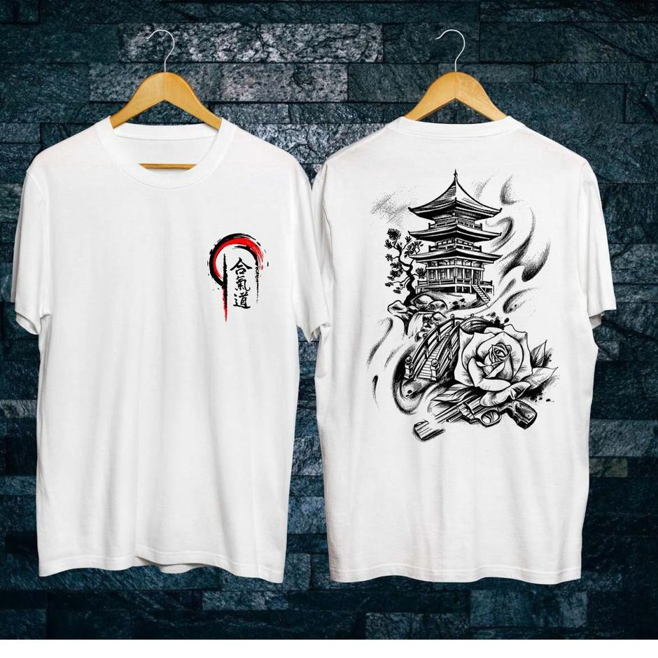 TRENDING.. kaos oblong distro samurai pagoda white ✲