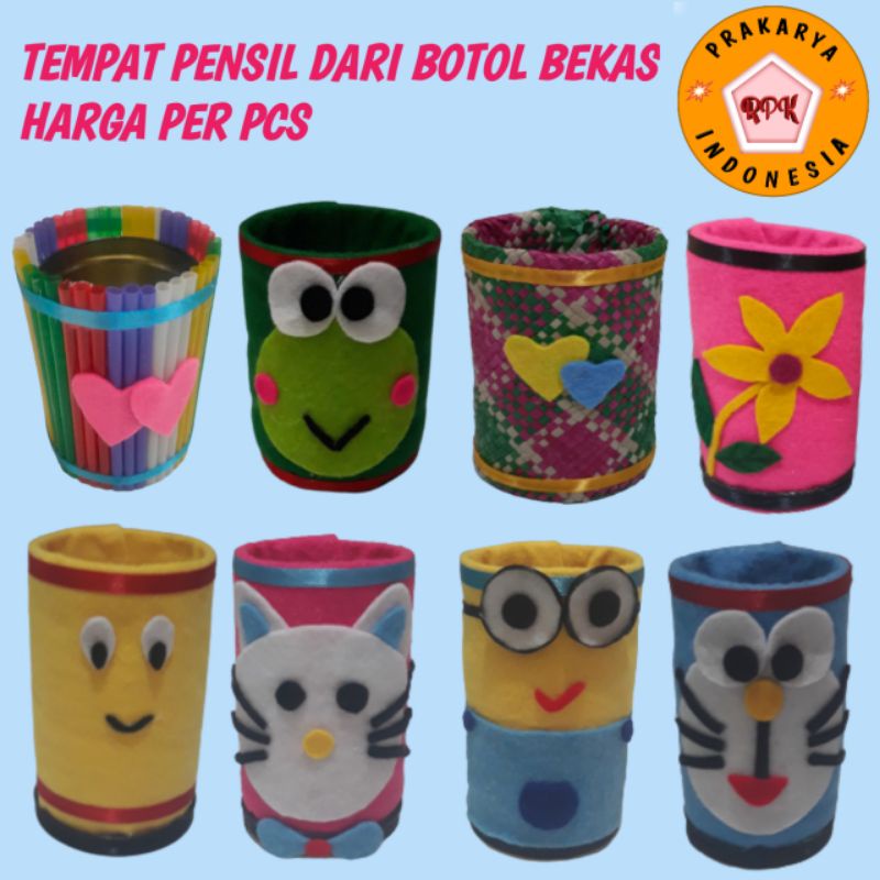 

Prakarya botol bekas,Tempat pensil karakter