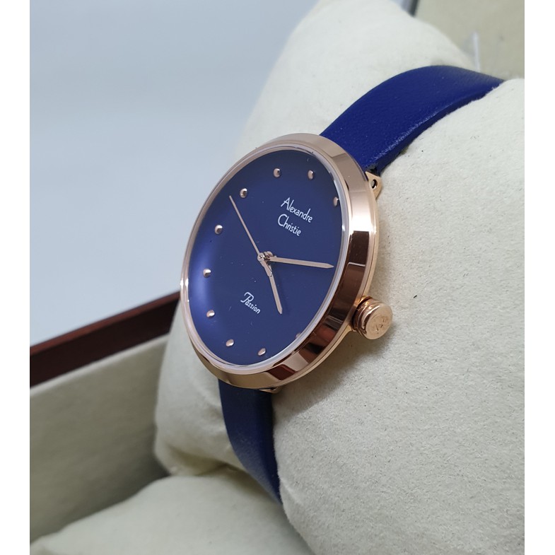 Alexandre Christie Ac 2745 Rosegold Blue, Jam Tangan Wanita, Original