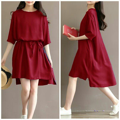 QF- LEA DRESS/ BAHAN TWISCON/ DRESS CASUAL/ TERLARIS