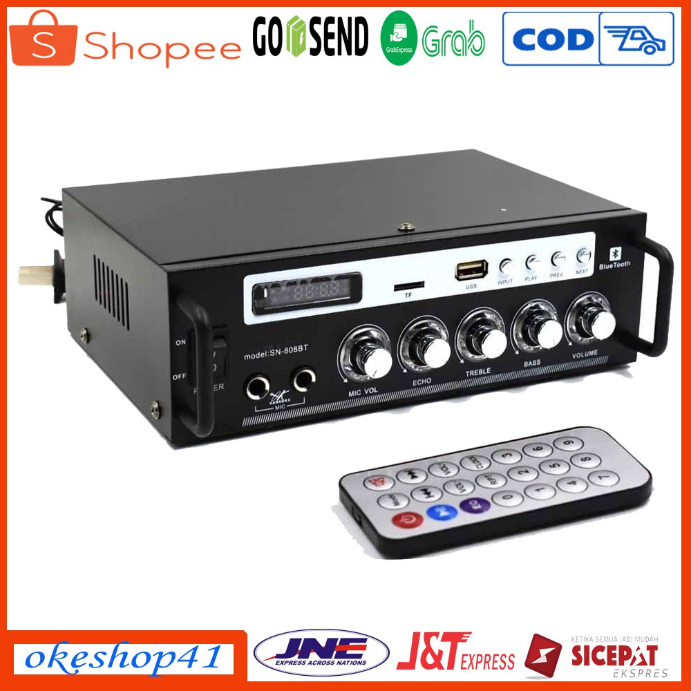 FLECO SN-808BT Amplifier Mini Bluetooth Stereo Karaoke