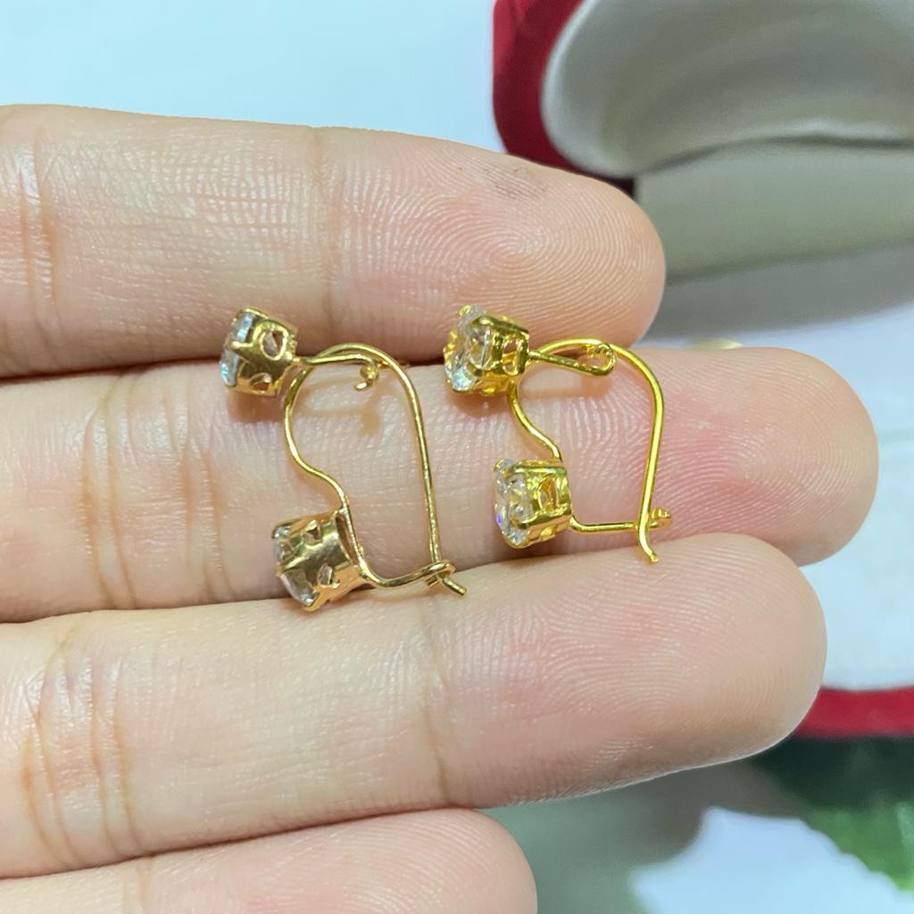 Anting Desy, perak 925, sepuh emas kuning