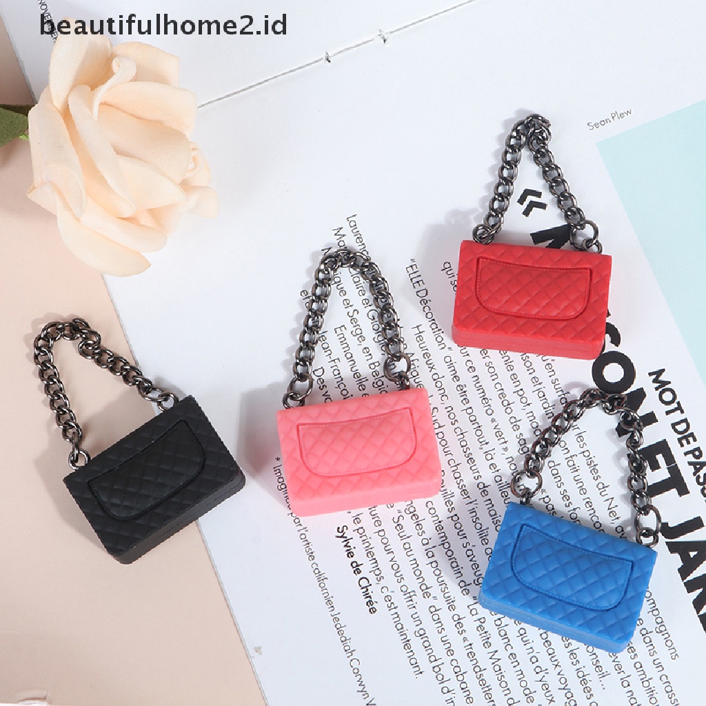 [beautifulhome2.id] 1 Pc Chain Pack Doll Bag Miniature Shopping Handbag Model for Doll House Decor ID