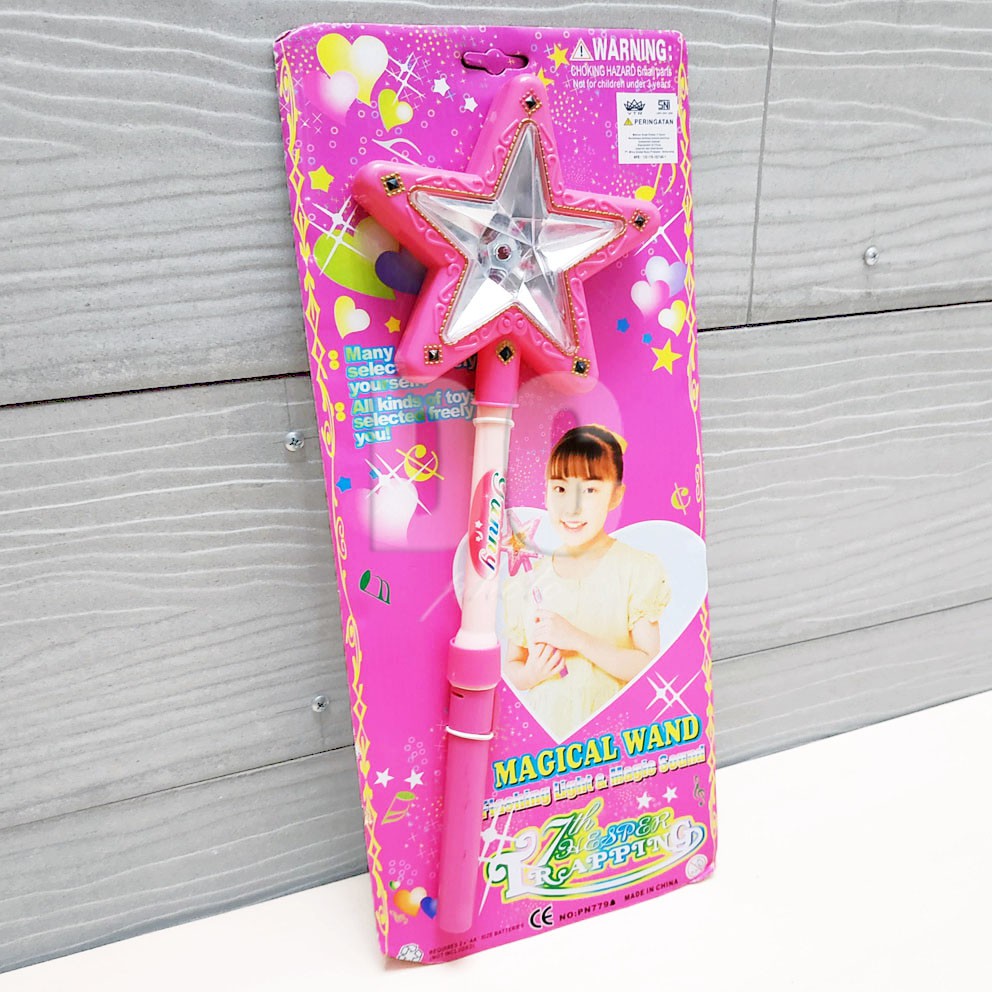 Magical Wand Mainan Tongkat Peri Lampu &amp; Suara Star Magical Stick Termasuk Baterai