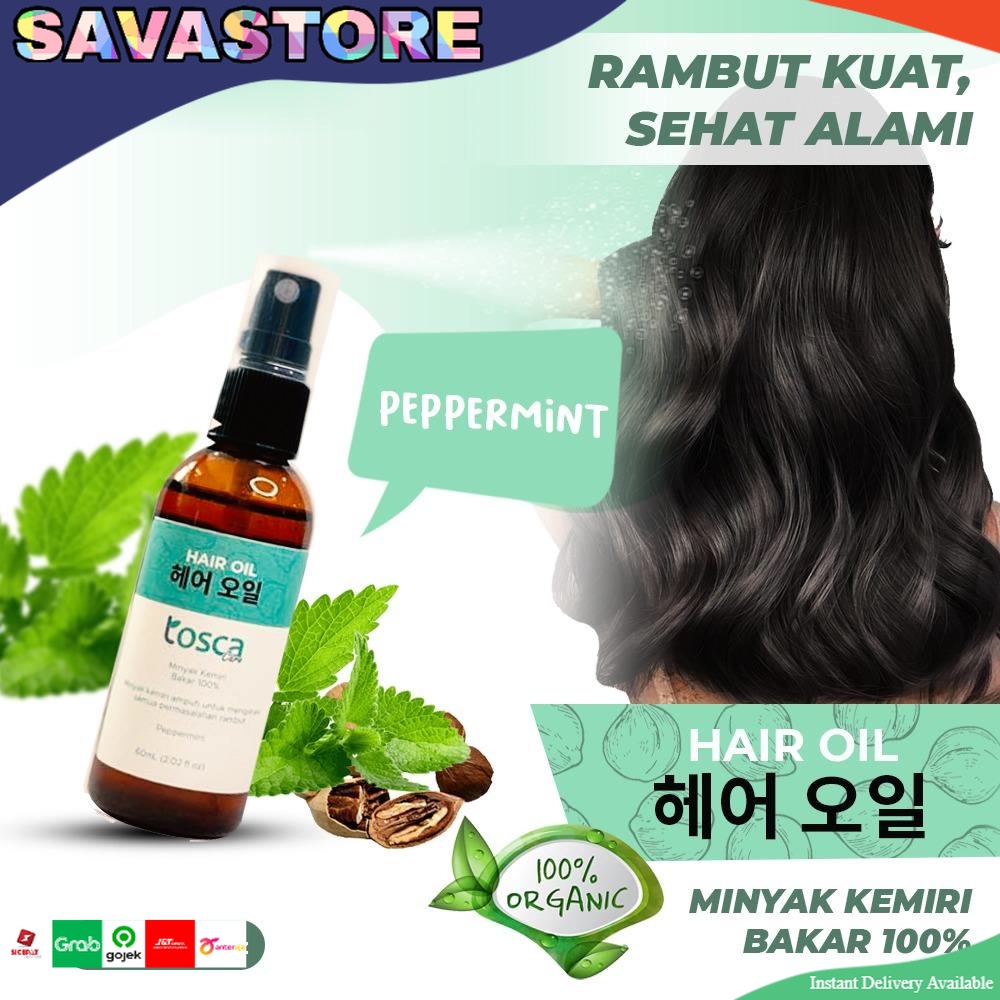 TOSCA HAIR OIL ATASI RONTOK RAMBUT MINYAK KEMIRI BAKAR 60ML