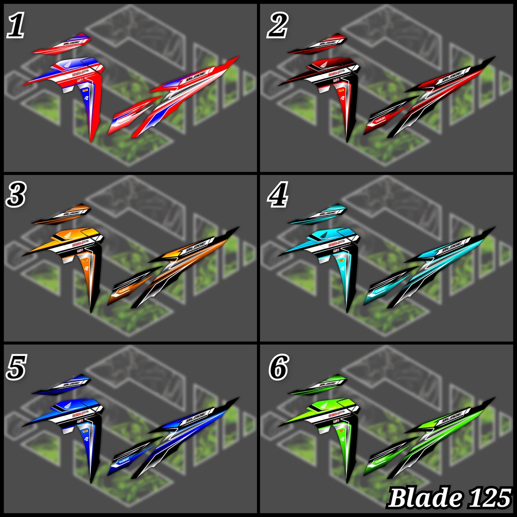 Striping Blade 125 Fi Variasi / Stiker Sticker Motor Body Lis Blade 125 Semifull Racing