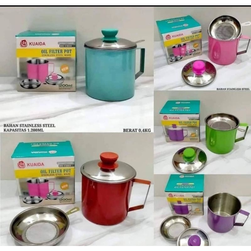 Oil Pot Warna Saringan minyak 1200ml