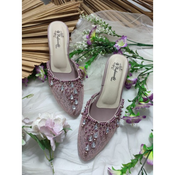 sepatu Sintya mauve cantik 3cm runcing