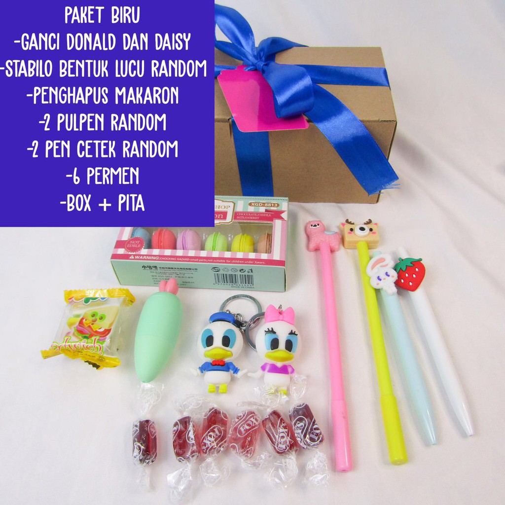 

Paket BIRU Hampers Valentine KADO UNIK hadiah ulang tahun Sarjana Garduation Disney Cokelat