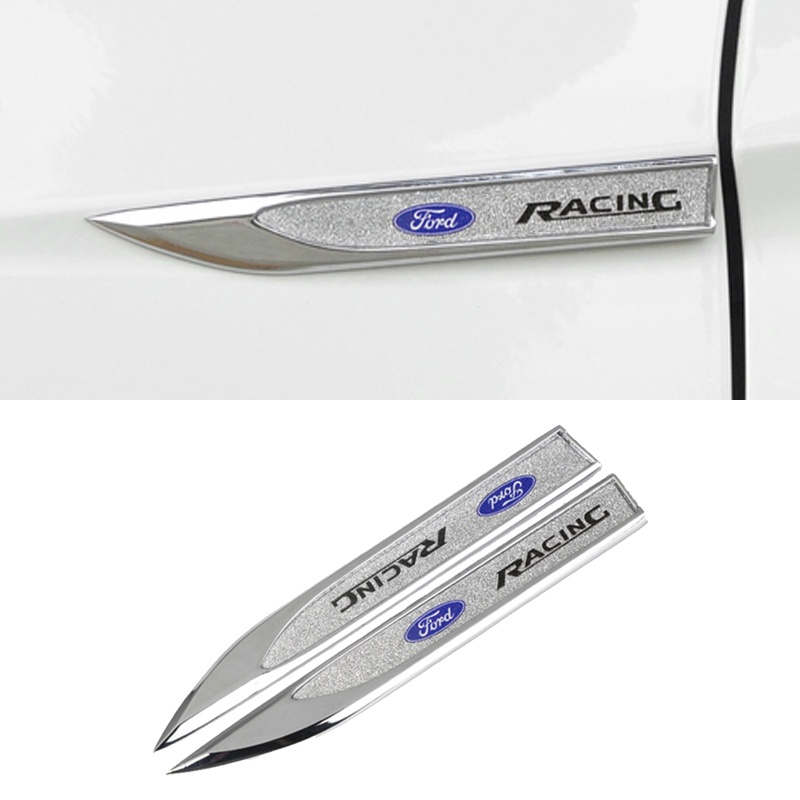 2pcs Stiker Logo Ford Bahan Metal Aksen Berlian Imitasi Untuk Fiesta Ranger Ecosport Focus