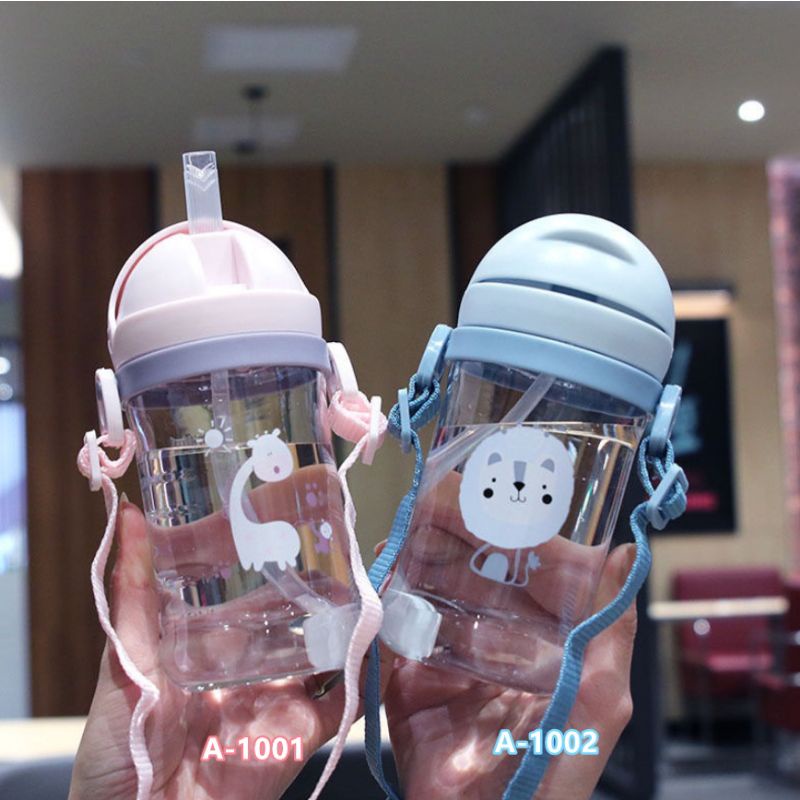 BOTOL MINUM ANAK MODEL SEDOTAN TALI DENGAN AUTO ROLLER STRAW