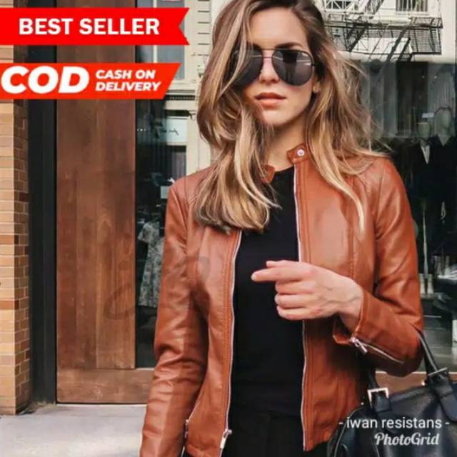 Jaket kulit wanita , jaket kulit sintetis wanita , jaket motor wanita , jaket kulit semi wanita