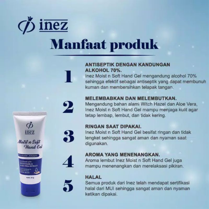 INEZ Moist n Soft Hand Gel (Hand Sanitizer with 70% Alcohol)