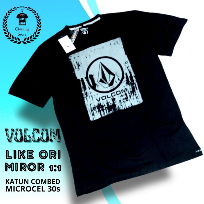 KAOS VOLCOM SURFING PRIA LIKE ORI MIROR 1:1 KATUN COMBED 30s MICROCEL
