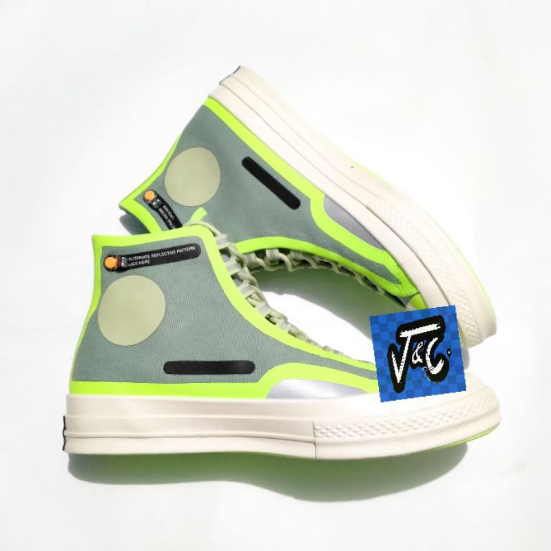 Sepatu Converse Chuck 70 70s Hi-Vis Fuse Seam Tape Hi Green Neon Murah