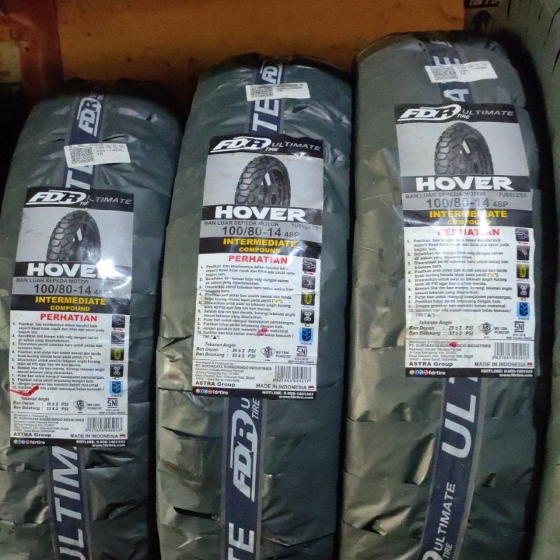 ban luar tubeless 100/80-14 FDR HOVER
